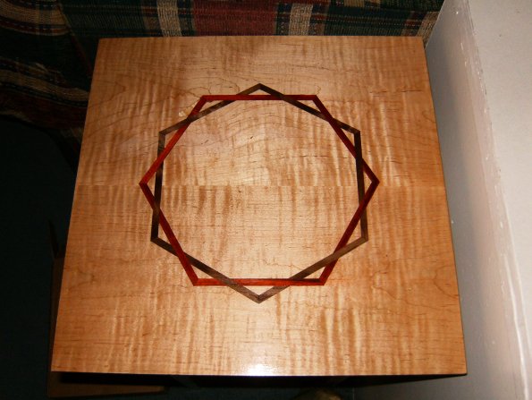 Curly Maple Inlay Table Detail